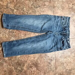 Miss Me Angel Wings Denim Capri
